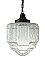 Antique Bronze Finish Pendant Ceiling Light Fixture with Art Deco Opal Glass Shade - Circa 1920