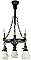Antique Sheffield Style Gas & Electric Combination 6-Light Ceiling Light Fixture - Circa 1920