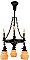 Antique Sheffield Style Gas & Electric Combination 6-Light Ceiling Light Fixture - Circa 1920