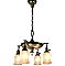 Antique 4-Light Antique Brass Pan Ceiling Light Fixture - Circa 1920