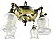 Antique 4-Light Antique Brass Pan Ceiling Light Fixture - Circa 1920