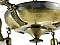 Antique 4-Light Antique Brass Pan Ceiling Light Fixture - Circa 1920