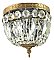 Antique Crystal Flush Mount Ceiling Light Fixture Chandelier - Circa 1930