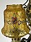 Antique Polychrome 5-Light Ceiling Light Fixture with Crackle Glass Shades - Circa 1925