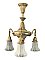 Antique Sheffield Ceiling Light Fixture with Glass Shades - Circa 1910