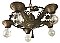 Antique Polychrome 5-Light Ceiling Light Fixture - Circa 1920