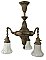 Antique Sheffield Ceiling Light Fixture with Glass Shades - Circa 1910