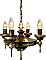 Antique 4-Light Antique Brass Ceiling Light Fixture - Circa 1920