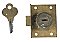 Antique Steel Half Mortise Cylinder Cabinet Lock with Key by Eagle Lock Co. - Circa 1900