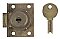 Antique Bronze Half Mortise Cylinder Cabinet Lock with Key by Mills Lock Co. - Circa 1900