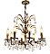 Antique Spanish Made Brass 8-Light Chandelier with Prisms - Circa 1930