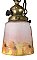 Antique Brass 3-Arm Ceiling Light Fixture - Circa 1910