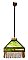 Antique Arts & Crafts Game Room Ceiling Fixture With Green Opalescent Slag Glass with Original Gold Fringe - Circa 1910