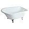 48-Inch Cast Iron Roll Top Clawfoot Tub with 3-3/8 Inch Wall Drillings, White/Brushed Nickel