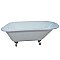 66-Inch Cast Iron Roll Top Clawfoot Tub with 3-3/8 Inch Wall Drillings, White/Brushed Nickel