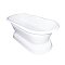 66-Inch Cast Iron Double Ended Pedestal Tub with 7-Inch Faucet Drillings, White