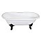 72-Inch Cast Iron Double Ended Clawfoot Tub with 7-Inch Faucet Drillings, White/Matte Black