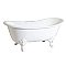 67-Inch Cast Iron Double Slipper Clawfoot Tub with 7-Inch Faucet Drillings, White