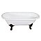 72-Inch Cast Iron Double Ended Clawfoot Tub (No Faucet Drillings), White/Oil Rubbed Bronze