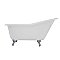 60-Inch Cast Iron Single Slipper Clawfoot Tub (No Faucet Drillings), White/Polished Chrome