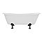 67-Inch Cast Iron Double Slipper Clawfoot Tub (No Faucet Drillings), White/Matte Black