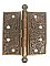 Antique 4-1/2" x 4-1/2" Bronze Plated Steel Ball Tip Door Butt Hinge - Circa 1885
