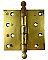 Antique Bronze Plated Cast Iron Ball Tip Butt Hinge - 4" x 4" - Circa 1900