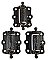 Set of Three Antique 3" Cast Iron Screen Door Spring Hinges by Shelby Spring Hinge Co. - Circa 1880