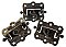 Set of Three Antique 3" Cast Iron Screen Door Spring Hinges by Shelby Spring Hinge Co. - Circa 1880