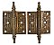 Pair of Antique Cast Iron Steeple Tip 3" x 3" Butt Hinges - Circa 1880