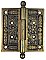 Antique 4" x 4" Bronze Plated Cast Iron Ball Tip Door Butt Hinge by P. & F. Corbin - Circa 1895