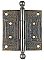 Antique 4" x 4" Cast Iron Ball Tip Door Hinge in "Floral" Design by Penn Hardware - Circa 1907