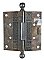 Antique 4" x 4" Cast Iron Ball Tip Door Hinge in "Floral" Design by Penn Hardware - Circa 1907