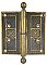 Antique 4-1/2" x 4-1/2" Cast Bronze Ball Tip Door Butt Hinge in "Leaf" Design by Norwich Lock Mfg. - Circa 1892