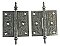 Pair of Antique Cast Iron Steeple Tip Door Butt Hinge 3-1/2" x 3-1/2" - Circa 1870
