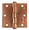 Antique 3" x 3" Copper Finish Steel Ball Tip Door Butt Hinge by Stanley Works - Circa 1900