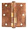 Antique 3" x 3" Copper Finish Steel Ball Tip Door Butt Hinge by Stanley Works - Circa 1900