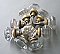 Antique 8-Point Octagon Crystal / Glass Door Knob Pair - Brass or Bronze Neck