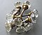 Antique 12-Point Fluted Crystal / Glass Door Knob Pair - Brass or Bronze Neck