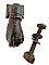 Antique Cast Iron Lady's Hand Doorknocker With Anvil - Circa 1870