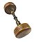 Antique Oak Wood Box or Drum Shape Door Knob Pair - Circa 1900