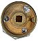 Antique Cast Bronze and Glass Octagonal Door Knob - Circa 1840