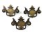 Set of Three Antique Colonial Revival Chippendale Style Drawer Pull - Antique Brass Finish