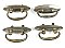 Antique Set of 4 Nickel Plated Bronze Oval Drawer Pulls Circa 1920