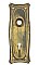 Antique Colonial Revival Wrought Brass Plated Door Plate in "Dale" Design by Chantrell Hardware - Circa 1909