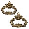 Antique Pair of Rococo Cast Bronze Ring Door Pulls - Circa 1880