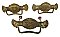 Antique Set of 3 Aesthetic Drawer Pulls, 3"on Center