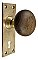 Antique Cast Bronze and Oak Wood Door Knob and Plate Set by Chicago Hardware Co. - Circa 1888