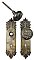 Antique Cast Iron Door Knob Set in "Tunis" by Barrows Lock Co. - Circa 1920