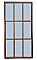 Antique 48” x 93-1/2” Quartersawn Oak Frosted Window Panel - Circa 1890